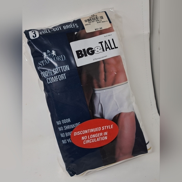 NWT Stafford Big &  Tall Men's Full-Cut Briefs Underwear Size 52 52" Waist - Picture 5 of 5